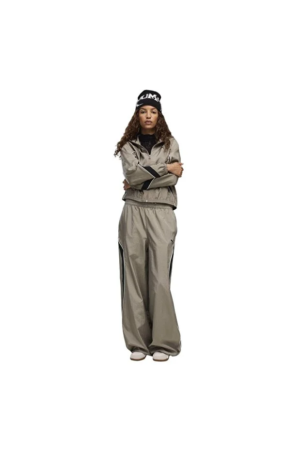 PUMA SPORT RELAXED WOVEN PANTS MOUSE GRAY