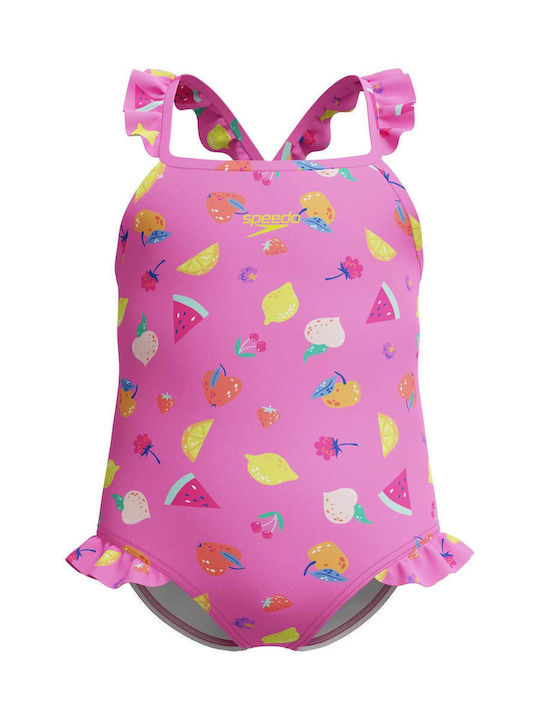 Speedo Print Frill Thinstrap Swimwear Uşaqlar üçün üzgüçülük geyimi