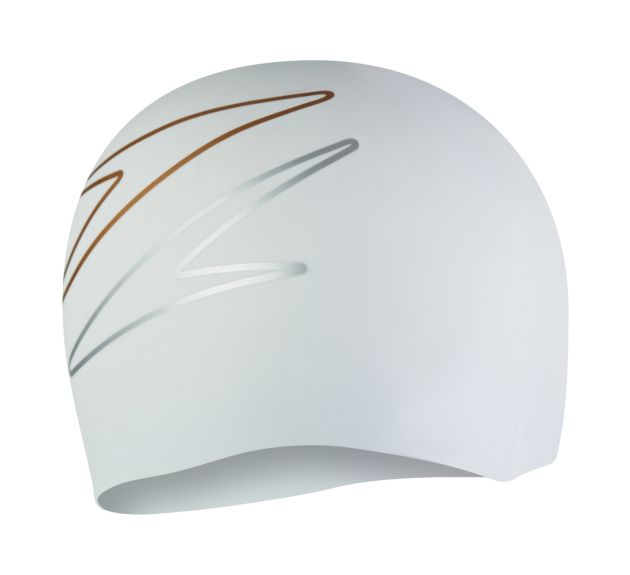 SPEEDO PRINTED SILICONE SILVER/GOLD SWIMMING CAP