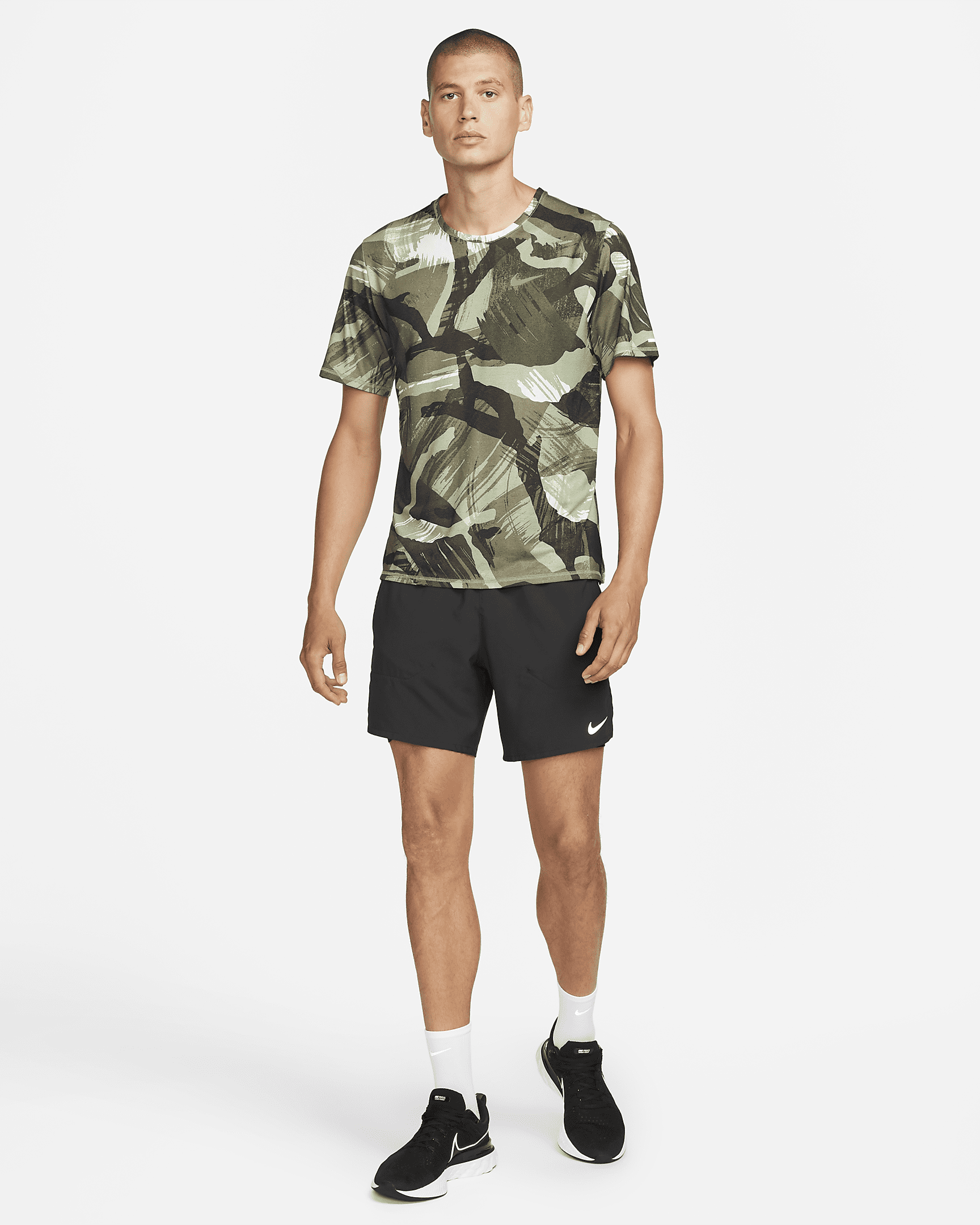 NIKE DRI-FIT MILER
MEN'S SHORT-SLEEVE CAMO RUNNING TOP